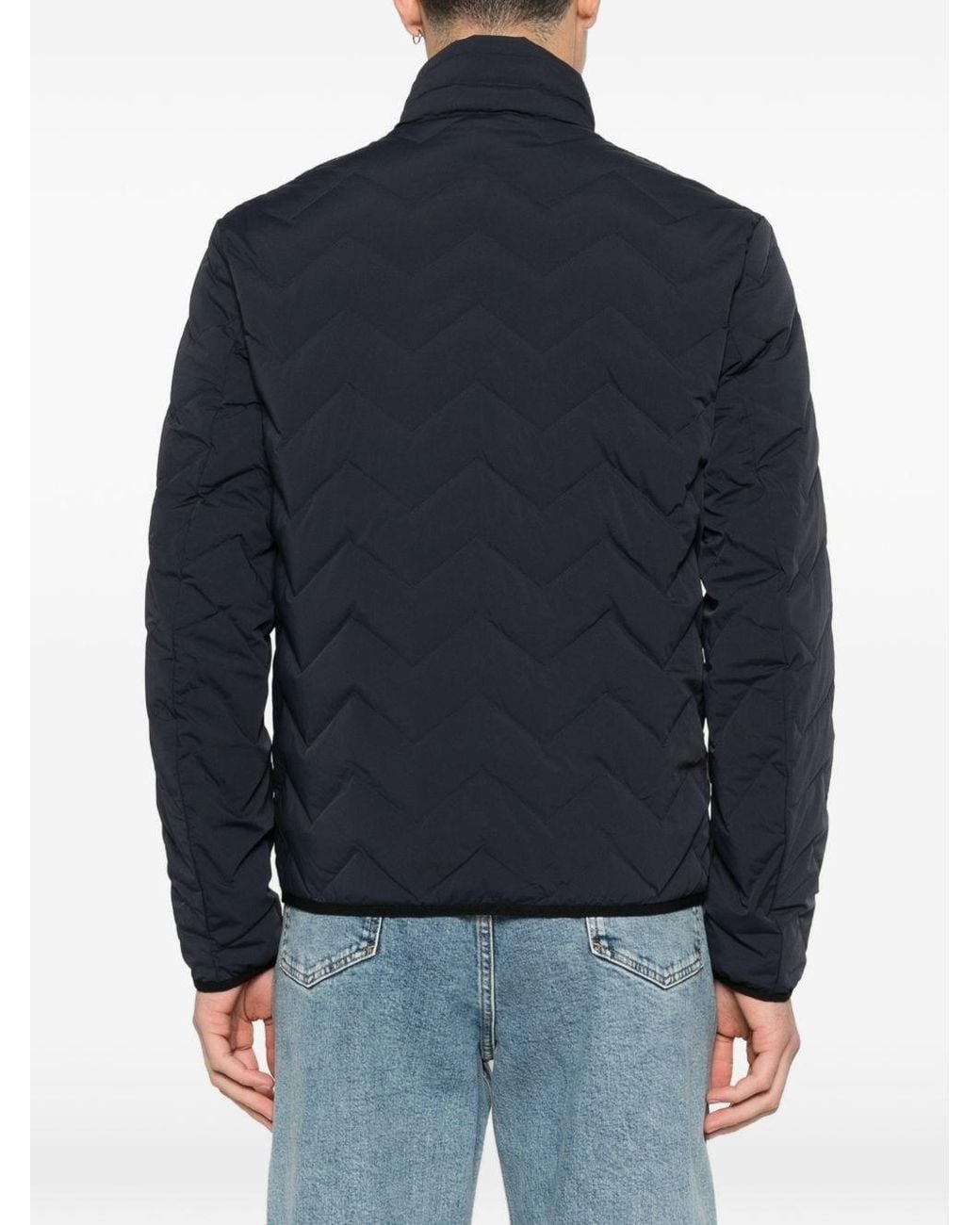 Emporio Armani Blue Nylon Down Jacket for men