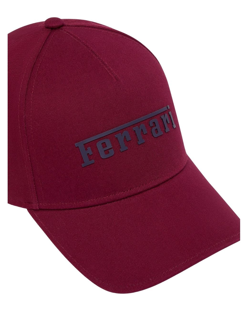 Ferrari Purple Cotton Twill Baseball Cap With Rubberised Logo for men