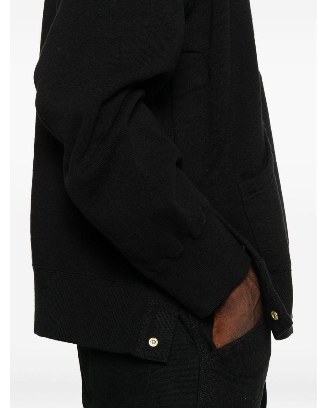 SACAI X CARHARTT WIP Black Logo Cotton Hoodie for men
