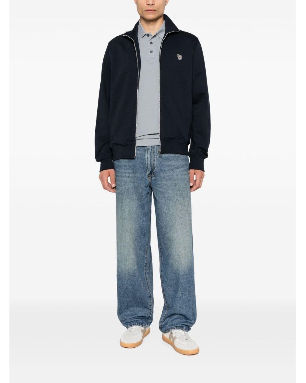 Paul Smith Blue Zebra Logo Cotton Sweatshirt for men