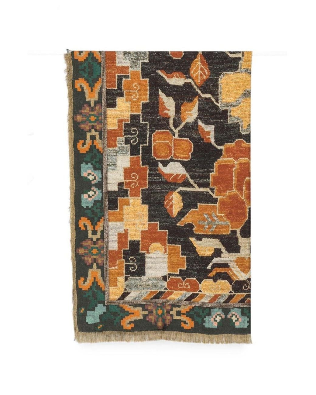 Pierre Louis Mascia Black Printed Silk Scarf