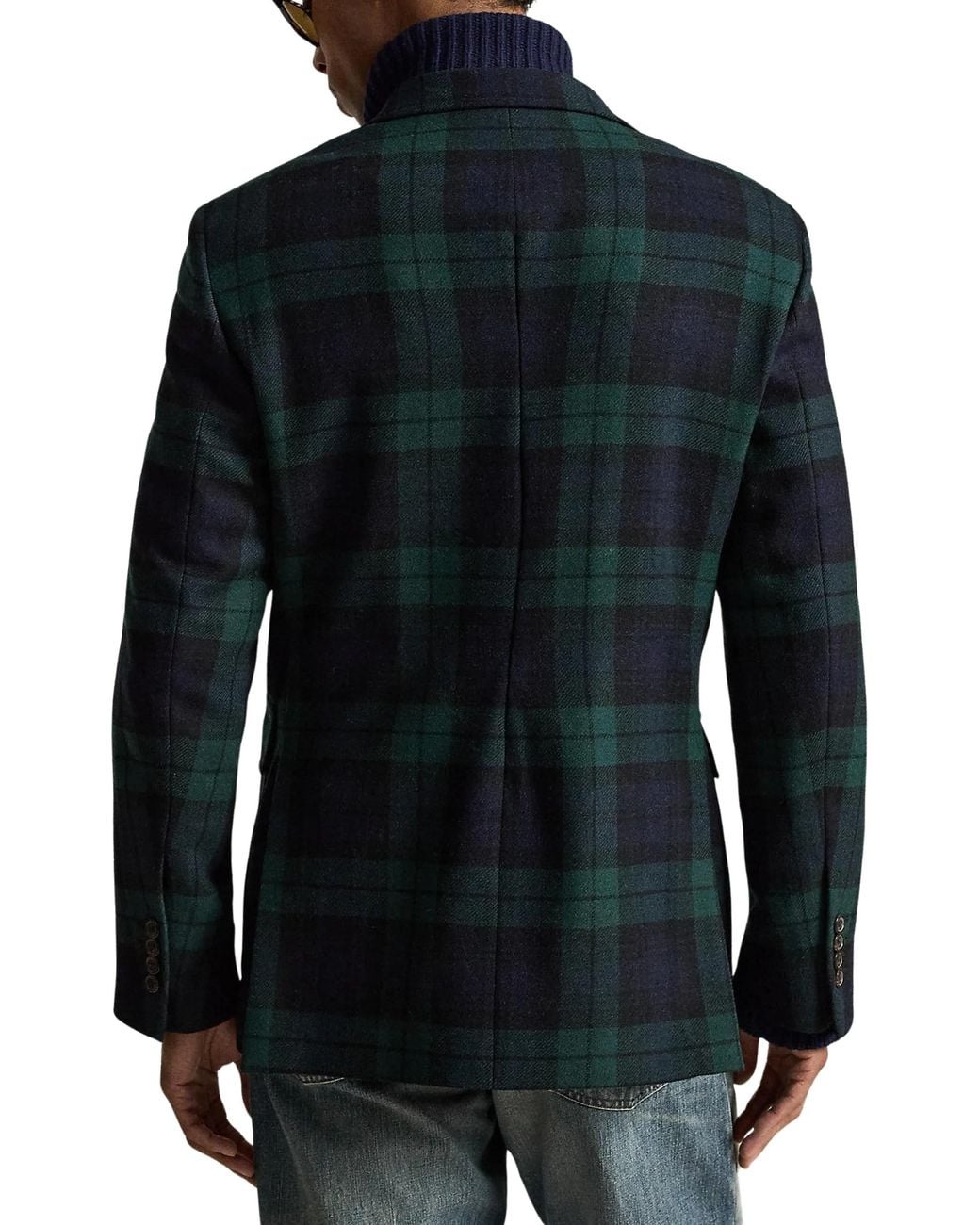 Polo Ralph Lauren Blue Tartan-Check Single-Breasted Blazer for men