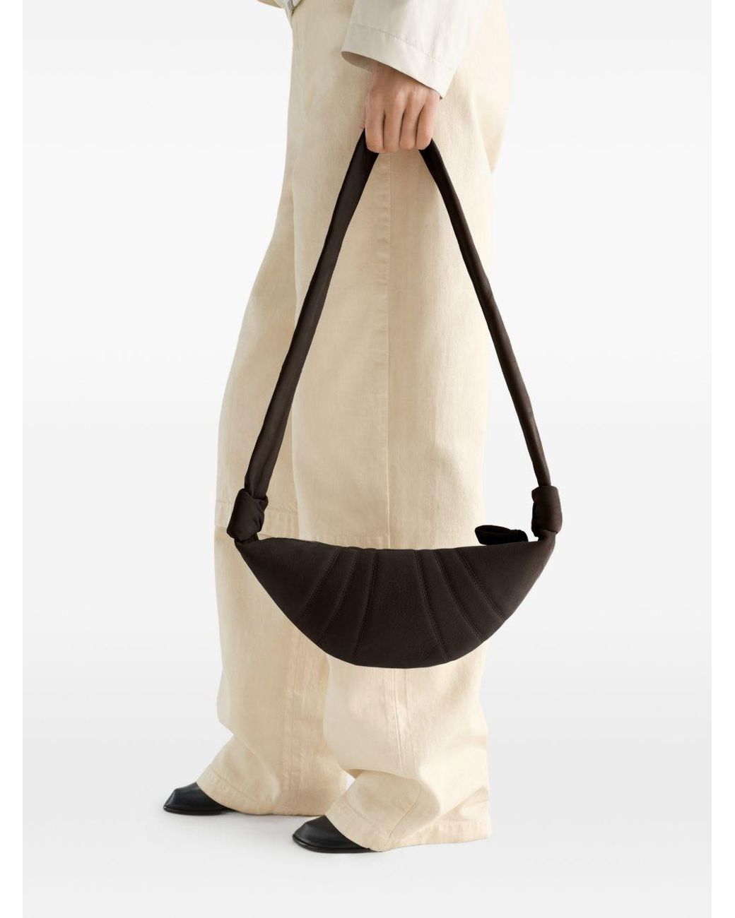 Lemaire Black Croissant Small Leather Shoulder Bag