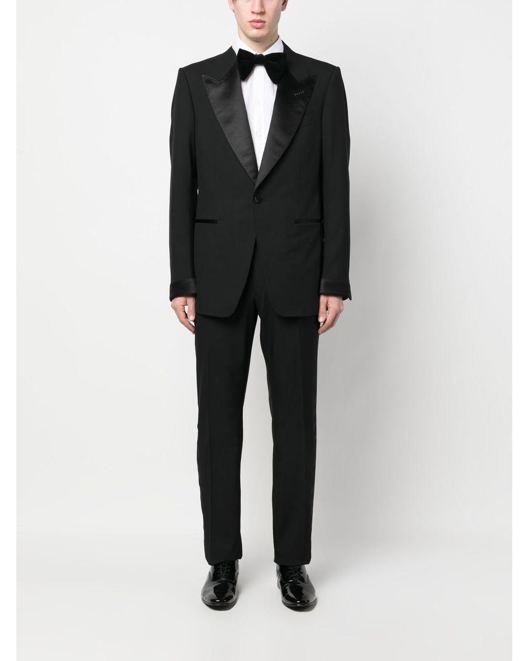 Tom Ford Wool Tailored Suit in Black for Men | Lyst UK