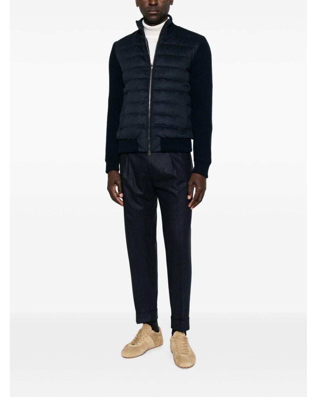 Herno Blue Nylon Down Jacket for men