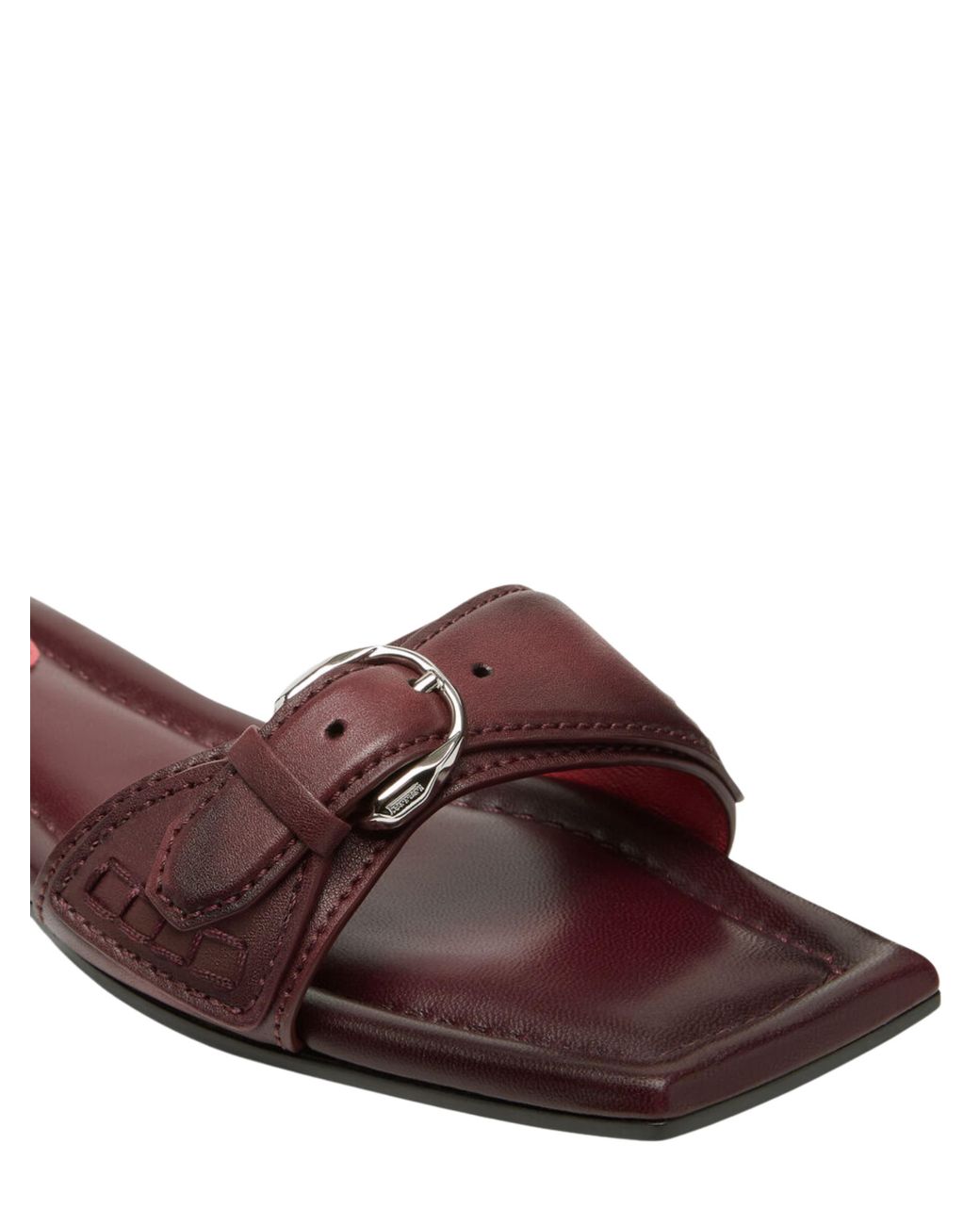 Ferrari Red Flat Leather Sandal