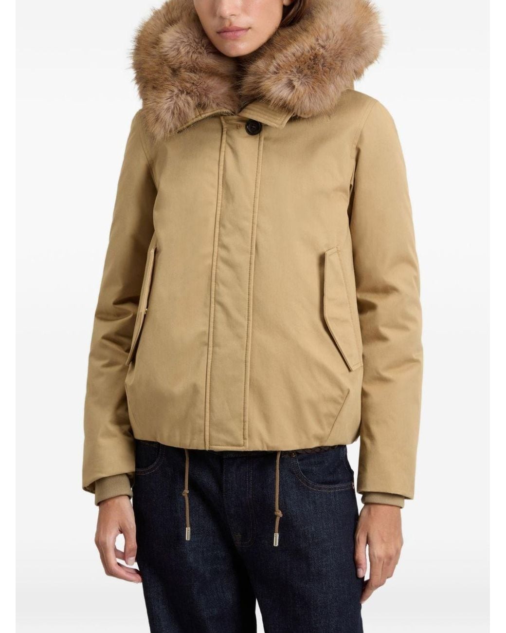 Woolrich Natural Best Short Parka Coat By
