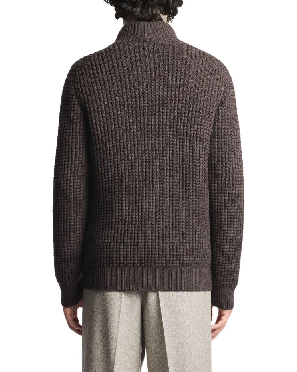 Fay Gray Textured Cardigan With Removable Gilet for men