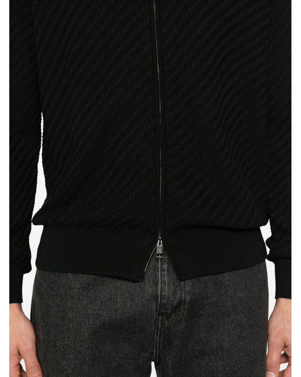 Brioni Black Cotton And Silk Cardigan By for men