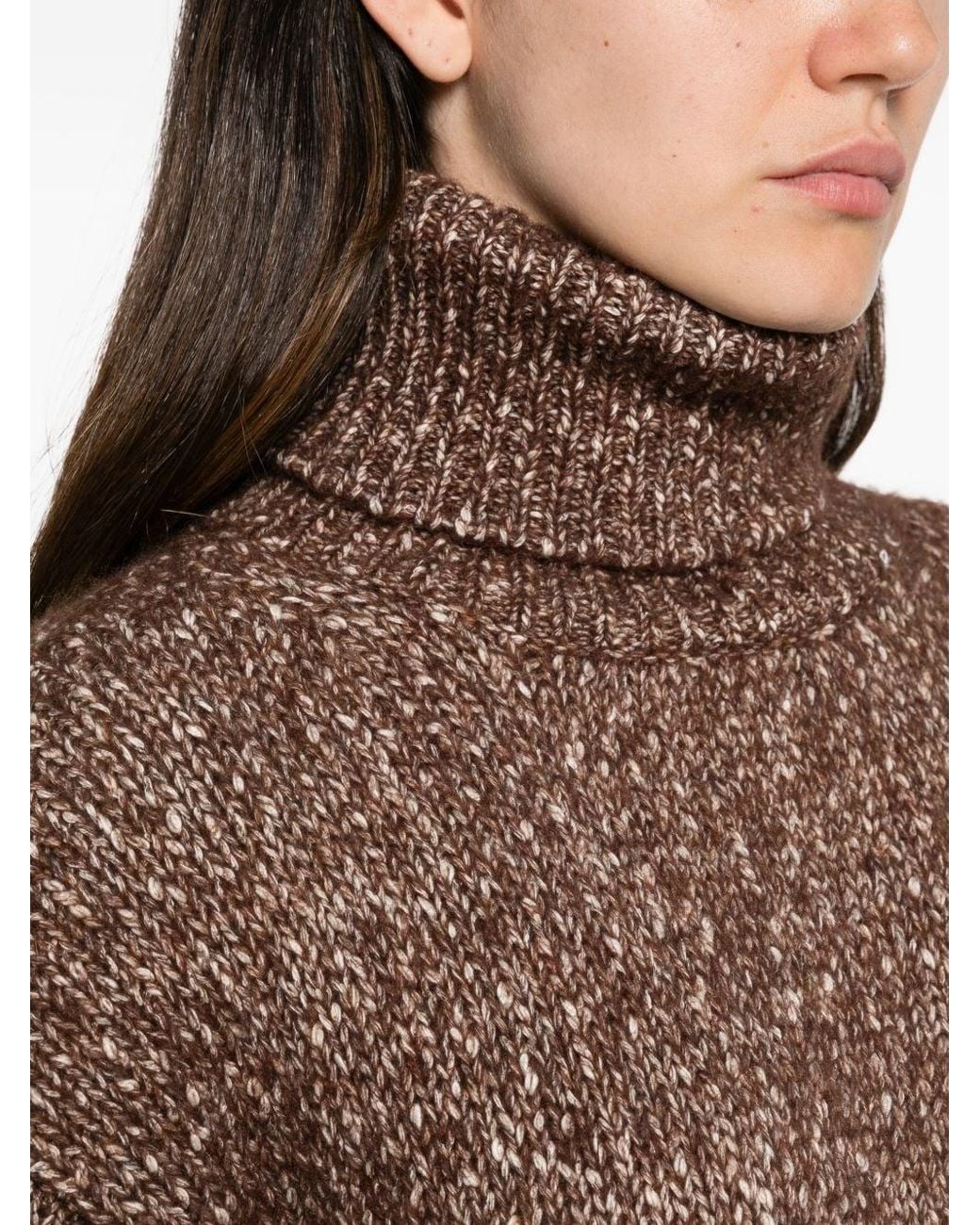 Base London Brown Cotton And Wool Turtle-Neck Sweater