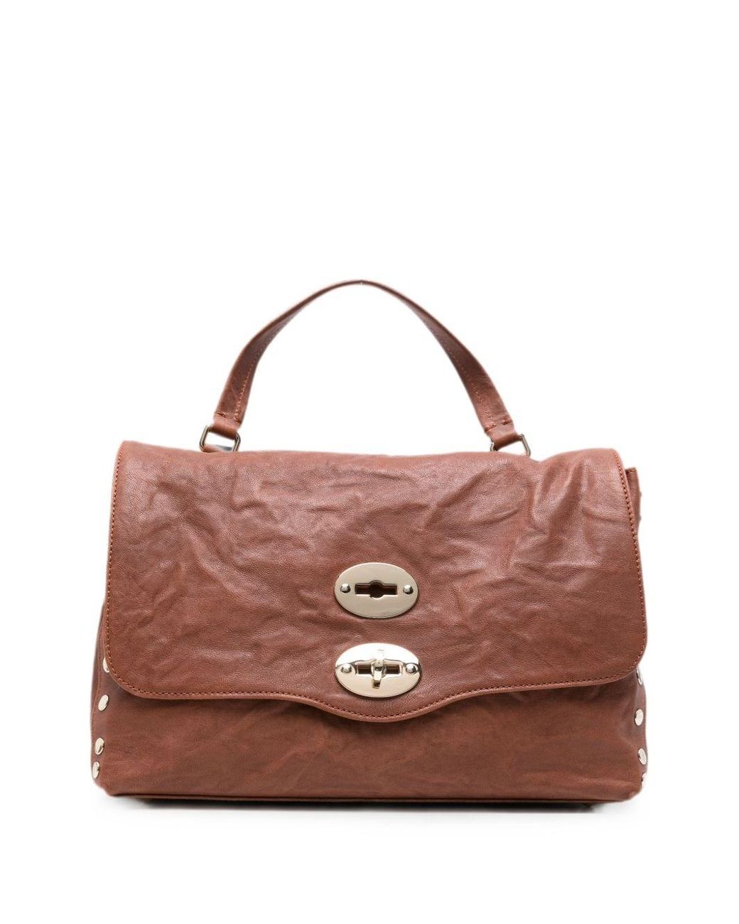 Zanellato Brown Postina Officina Leather Handbag