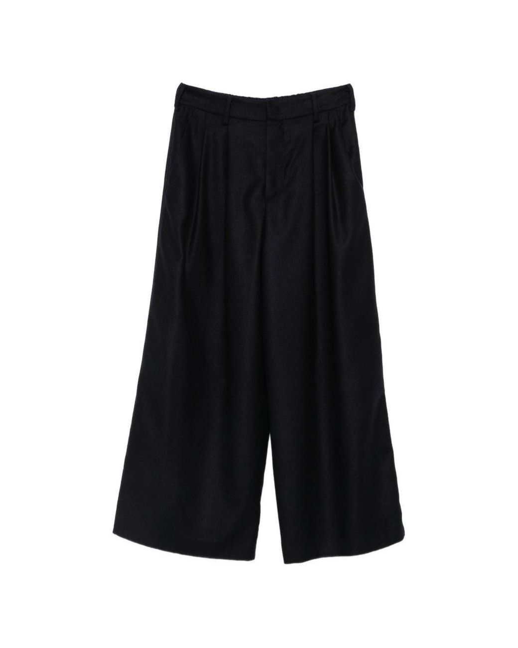 Susanne Bommer Black Wool Wide-Leg Trousers