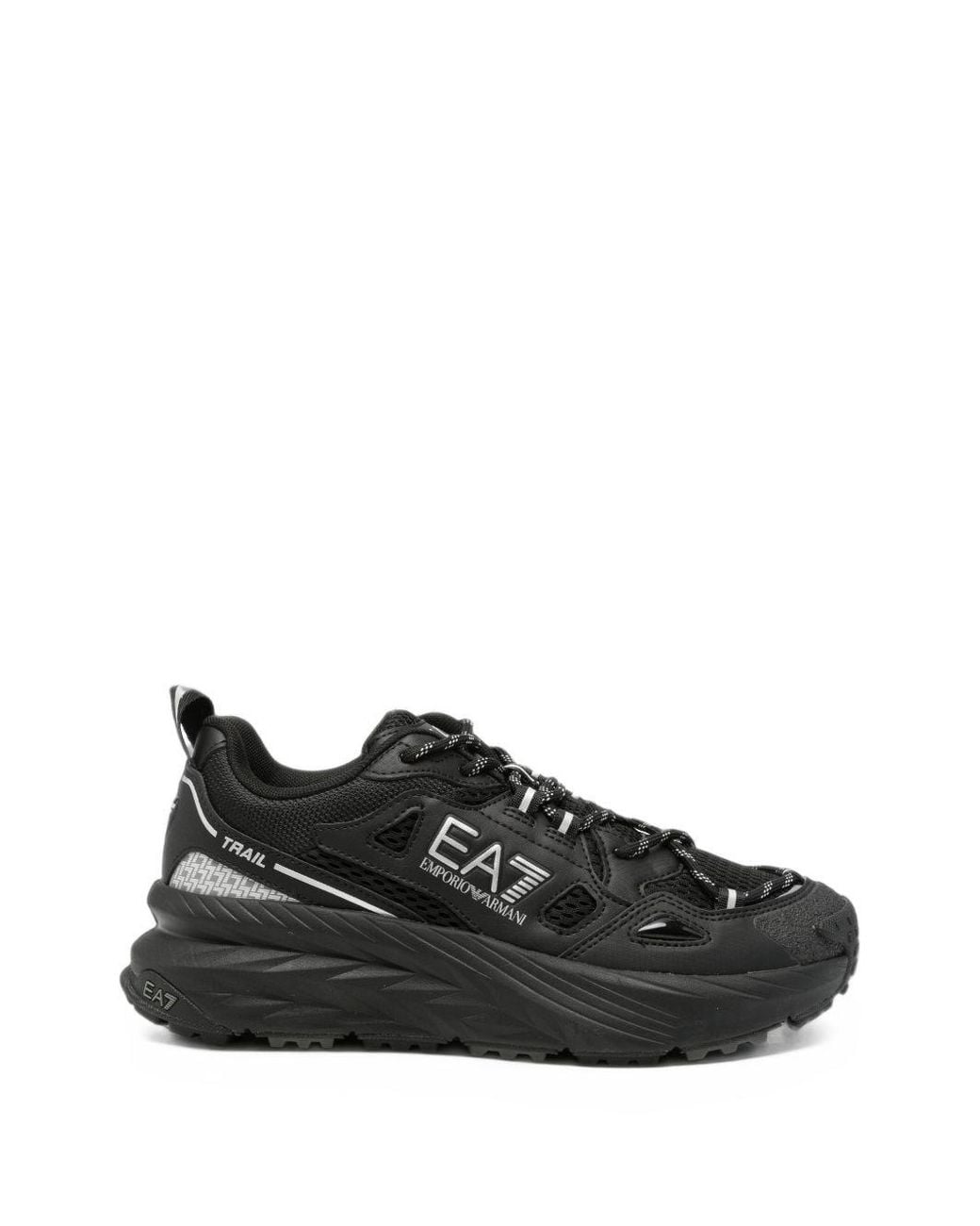 EA7 Black Logo Sneakers for men