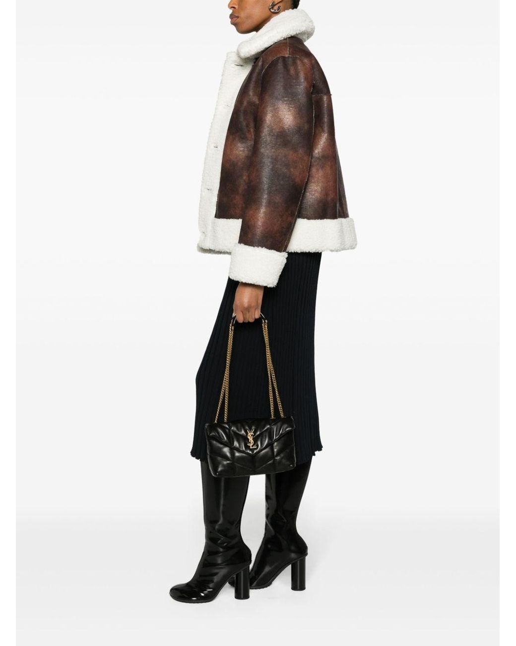 Saint Laurent Black Ysl Mini Nero Leather Bag