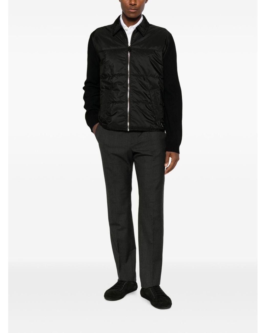 Prada Black Wool And Re-Nylon Cardigan for men