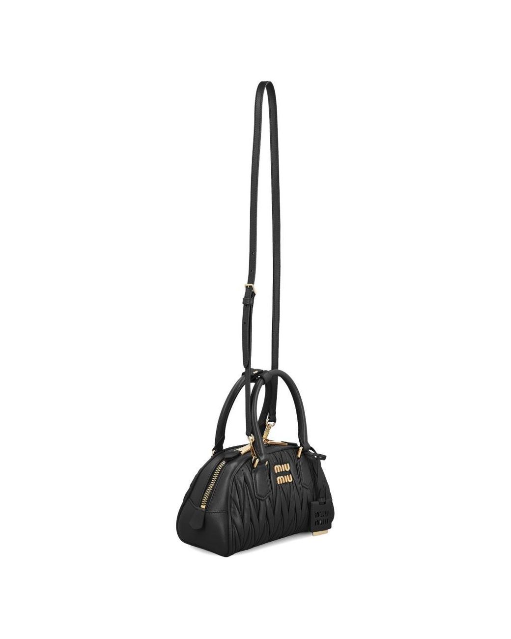 Miu Miu Black Matelassé Leather Tote Bag