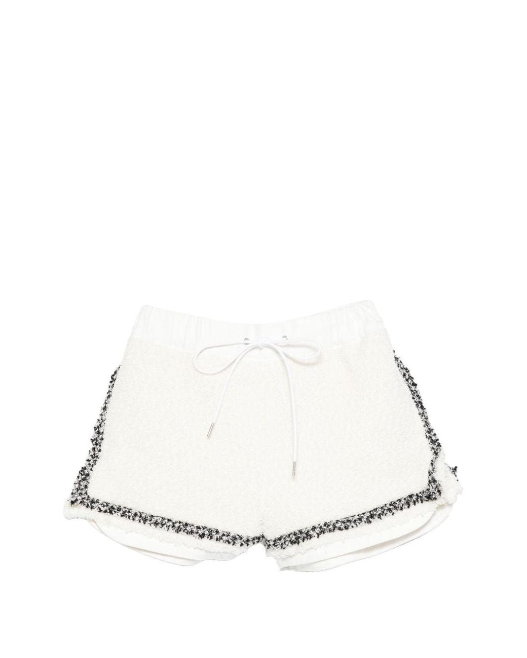 Sacai White Tweed Shorts