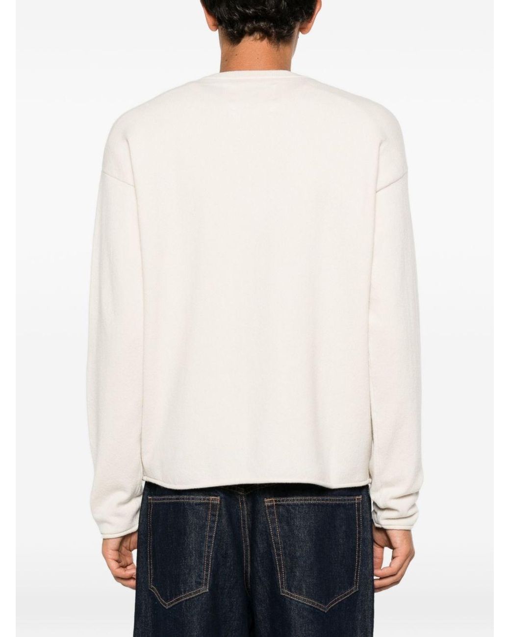 Extreme Cashmere White Cashmere Crewneck Sweater