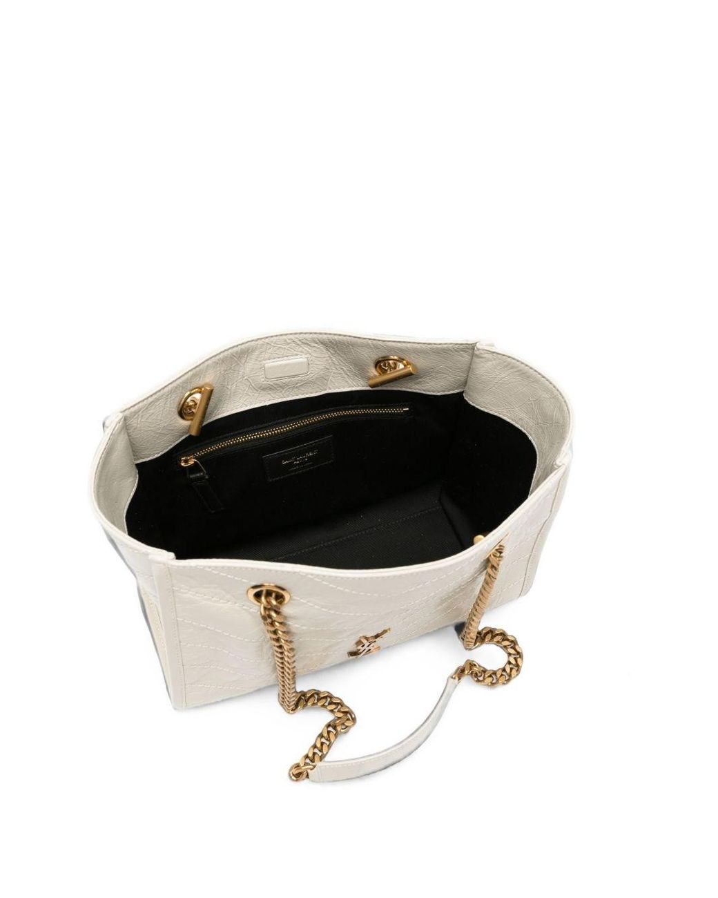 Saint Laurent Natural Niki Small Leather Tote Bag