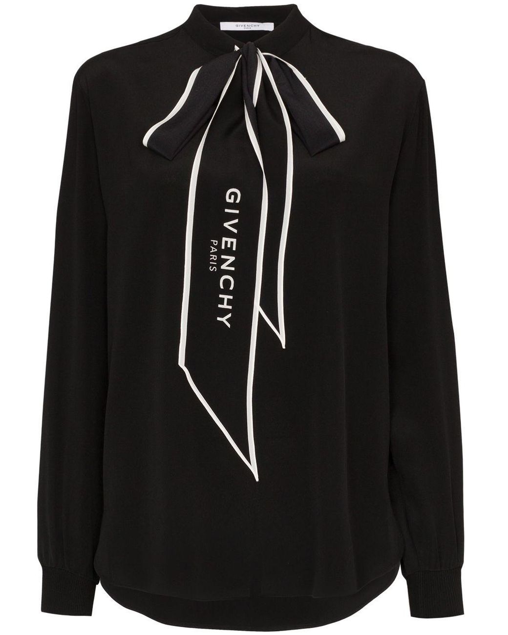 Givenchy Black Shirt With Scarf | Lyst