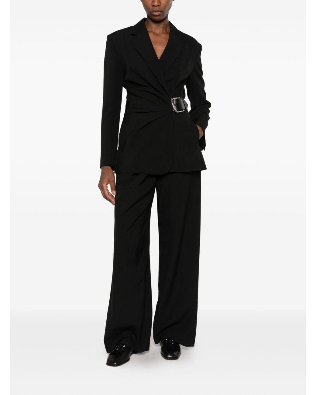 Loewe Black Wool Draped Jacket