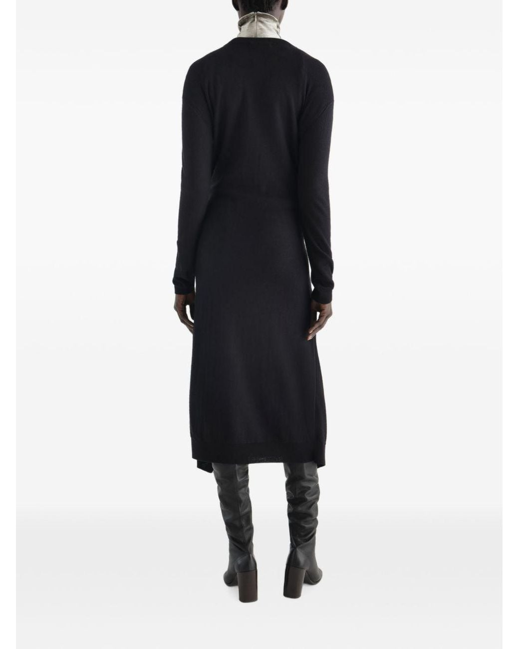 Lemaire Blue Wool Blend Long Dress