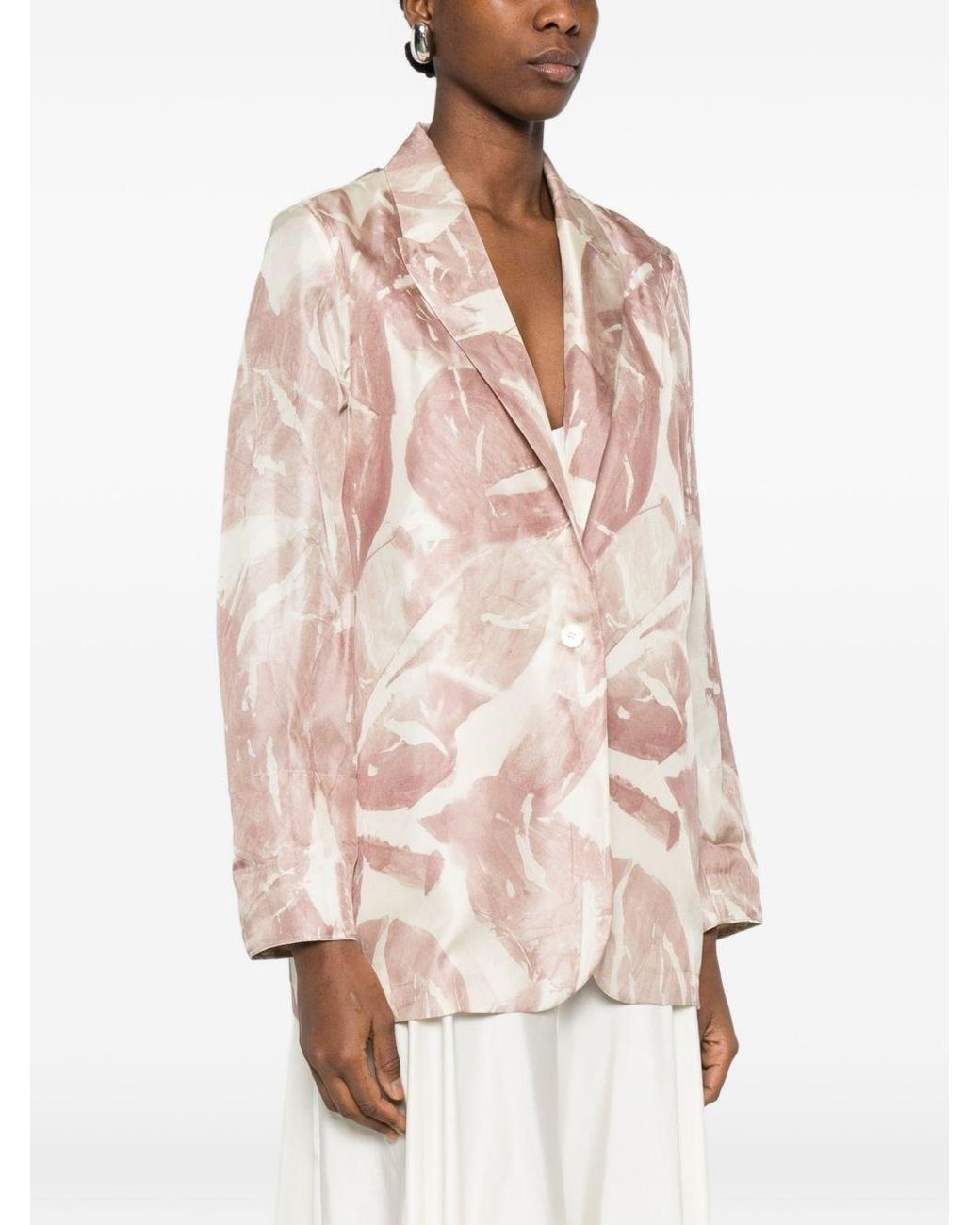 Alysi Pink Printed Single-Breasted Jacket