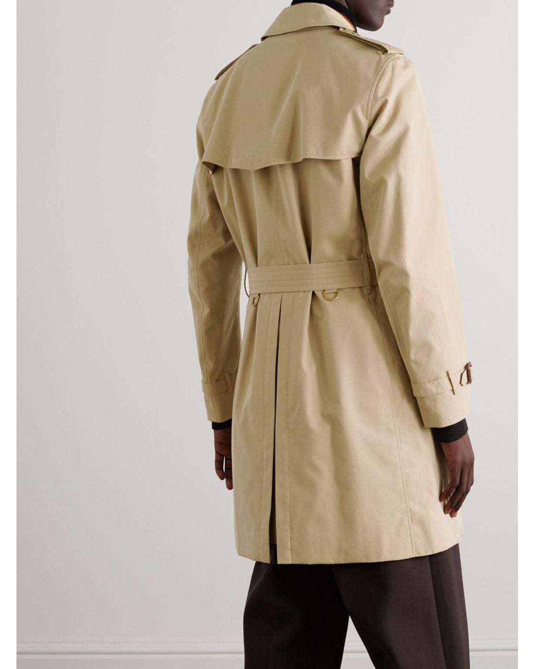 Burberry Natural Double-Breasted Trench Coat for men