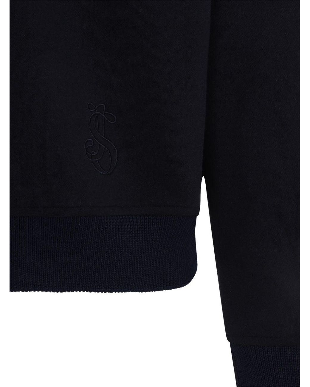 Jil Sander Blue Cotton Sweatshirt With Zip for men