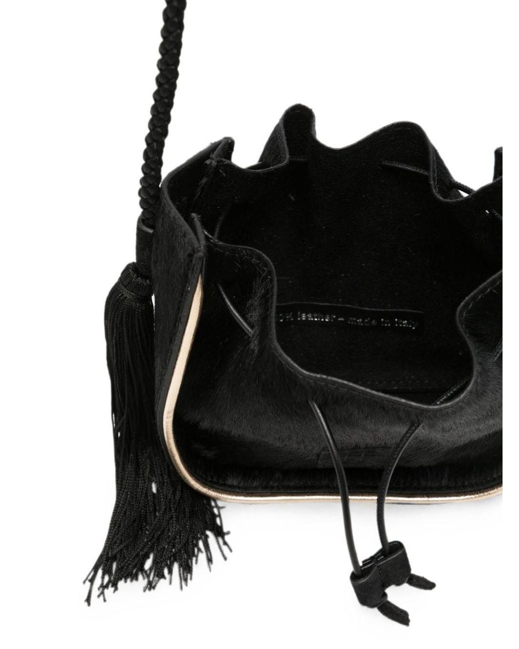 Forte_forte Black My Pepita Leather Bucket Bag