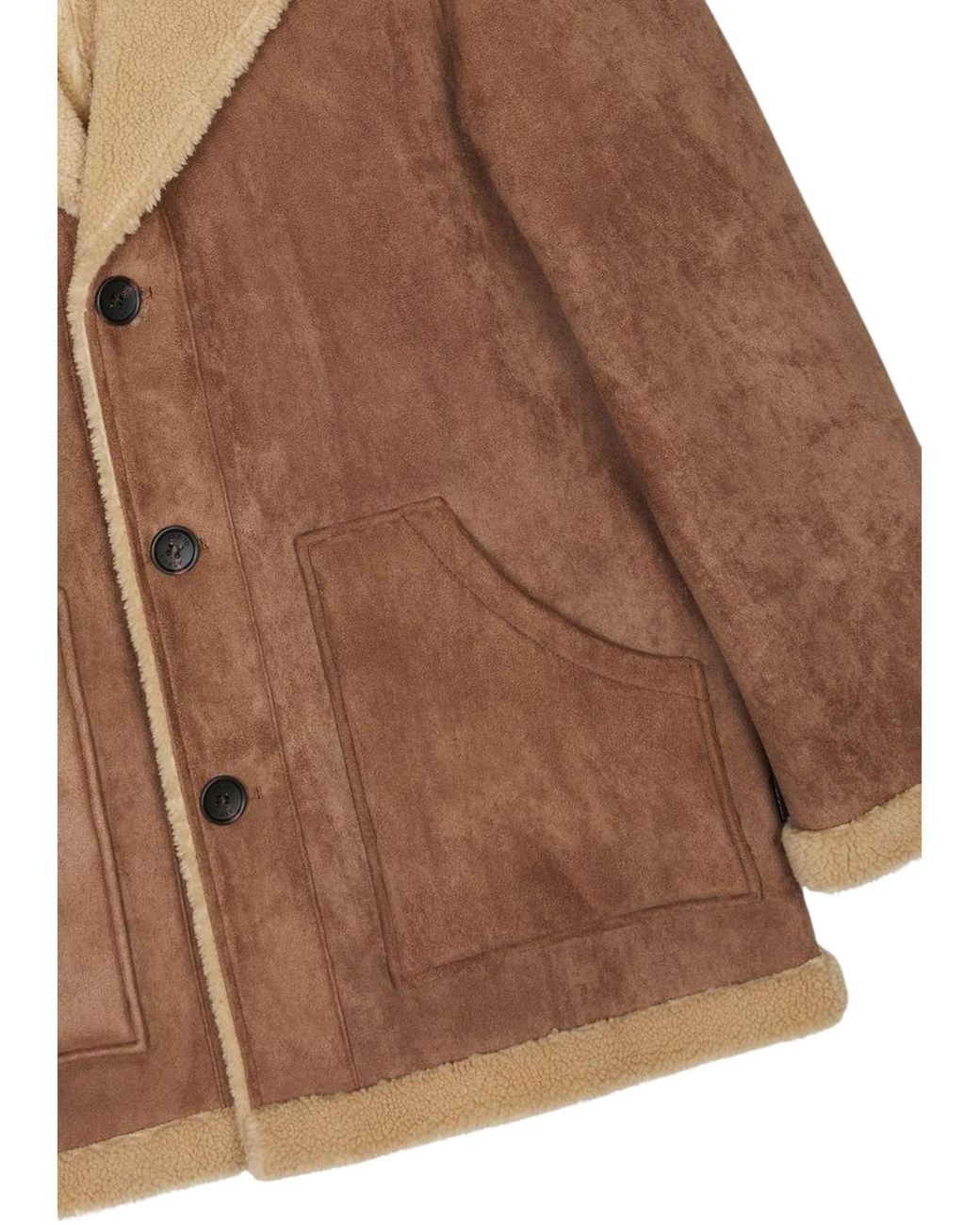 AT.P.CO Brown Manolo Shearling-Effect Jacket for men