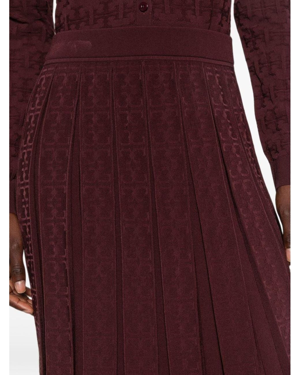 Tory Burch Purple Pleated Long Skirt By