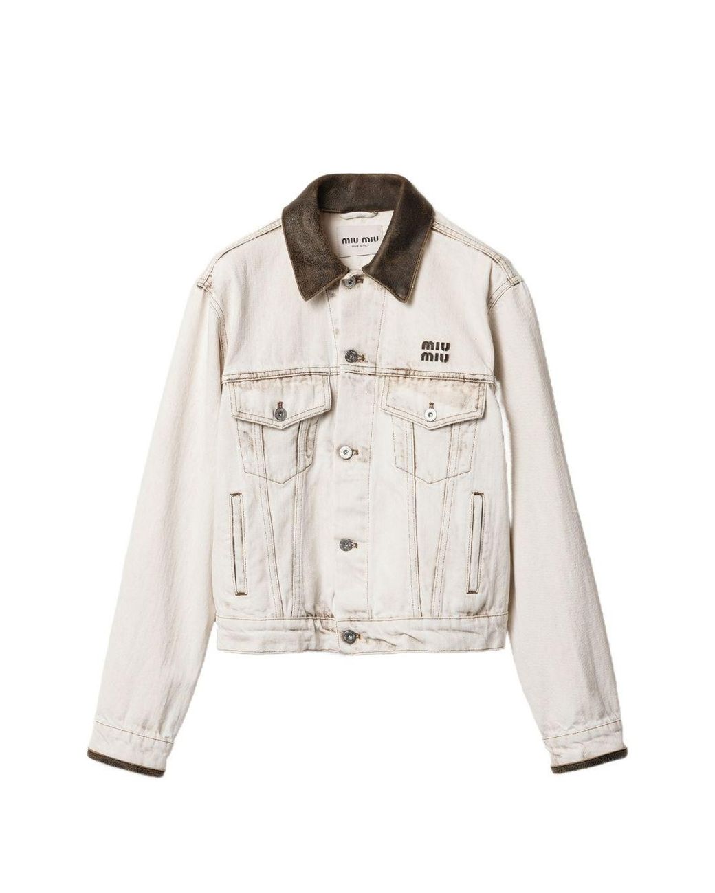 Miu Miu White Denim Cotton Jacket