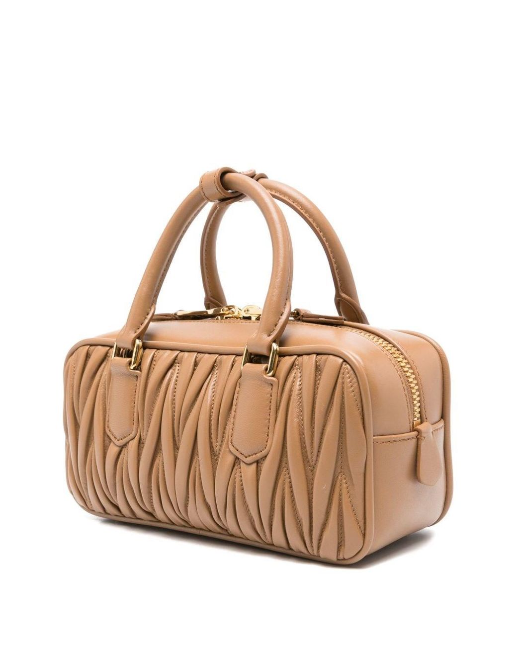 Miu Miu Natural Arcadie Leather Handbag