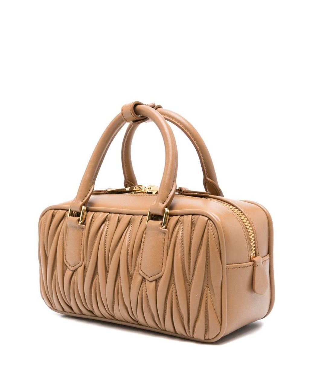 Miu Miu Natural Arcadie Regular Leather Handbag
