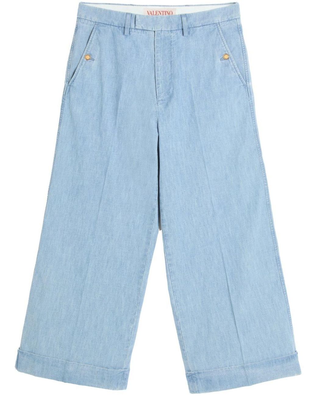Valentino Blue Cuffed Jeans for men