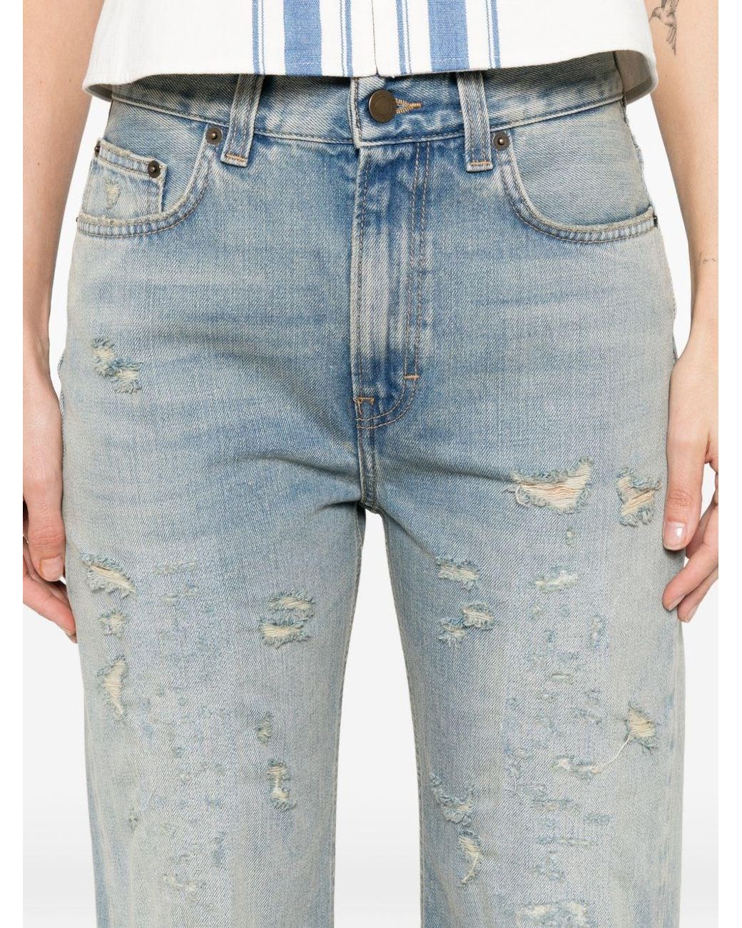 Haikure Blue Winny Wide-Leg Denim Jeans