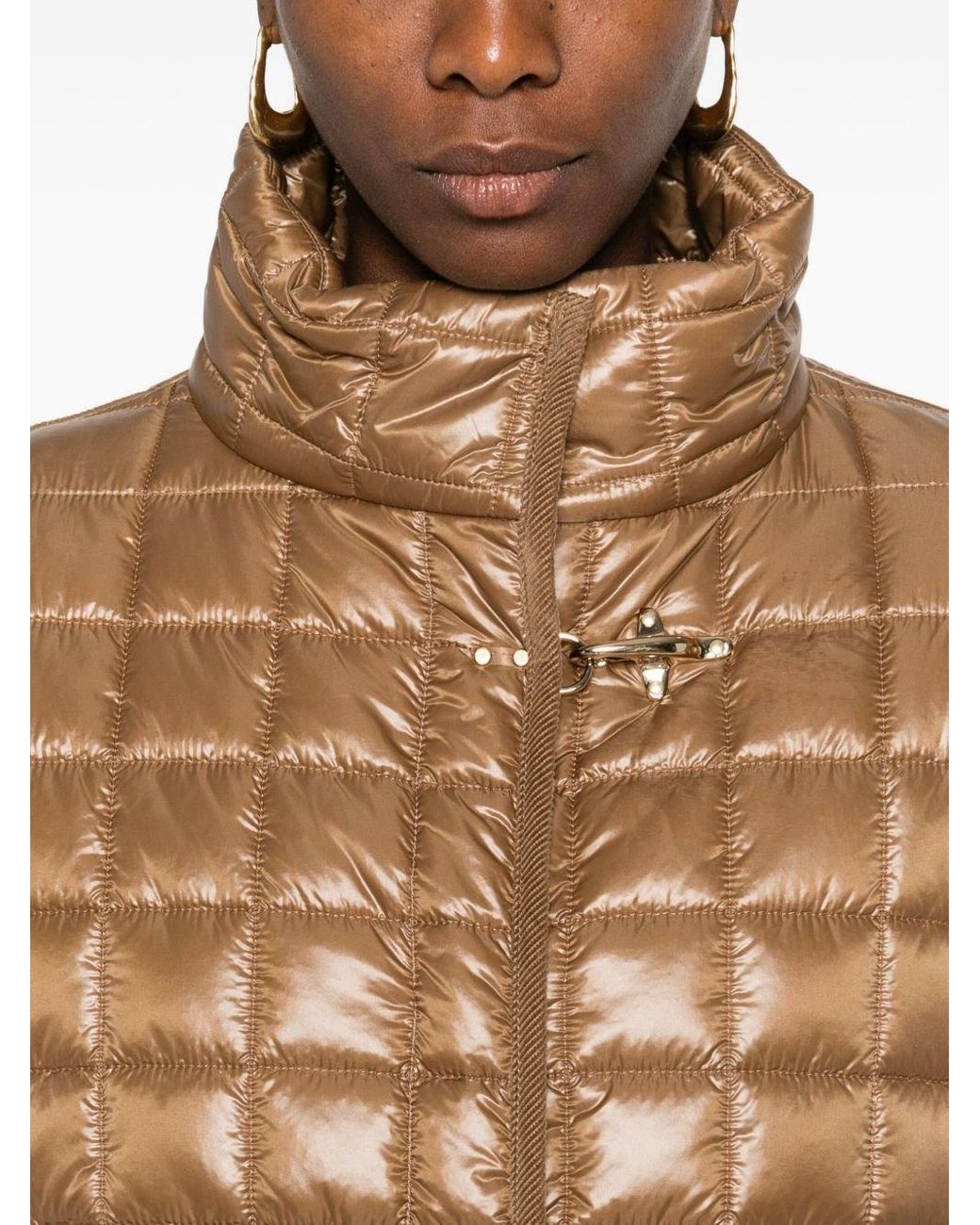 Fay Natural Nylon Quilted Cape