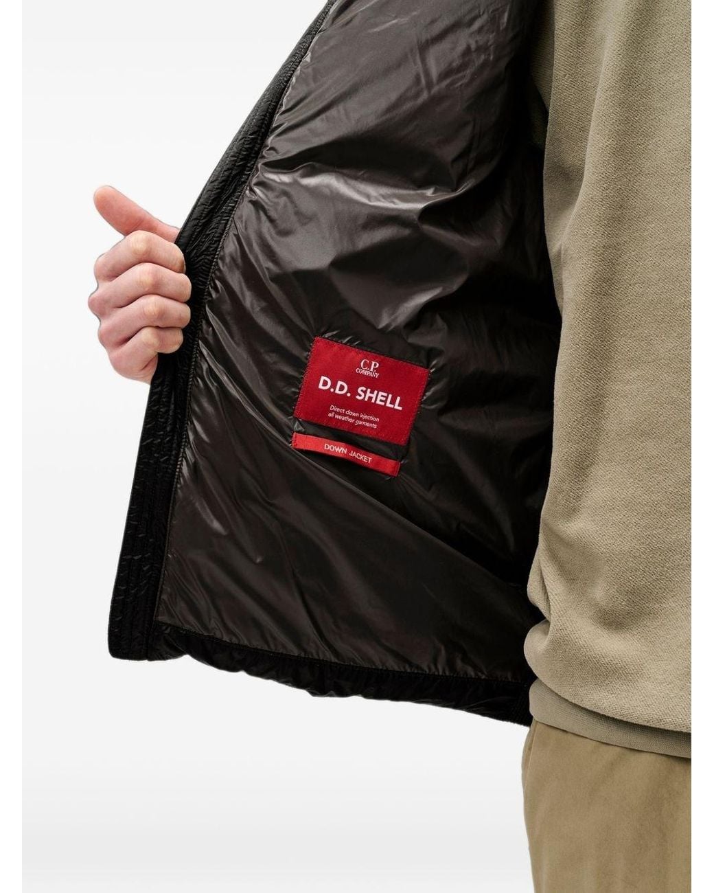 C P Company Black Wool And Nylon Down Jacket for men