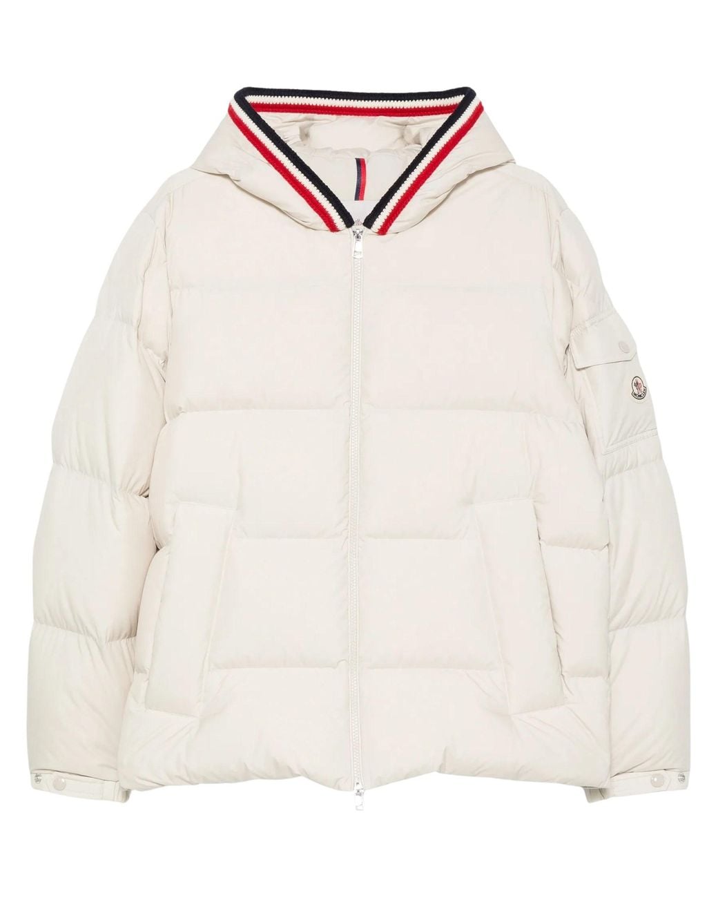 Moncler White Hooded Quilted Jacket for men