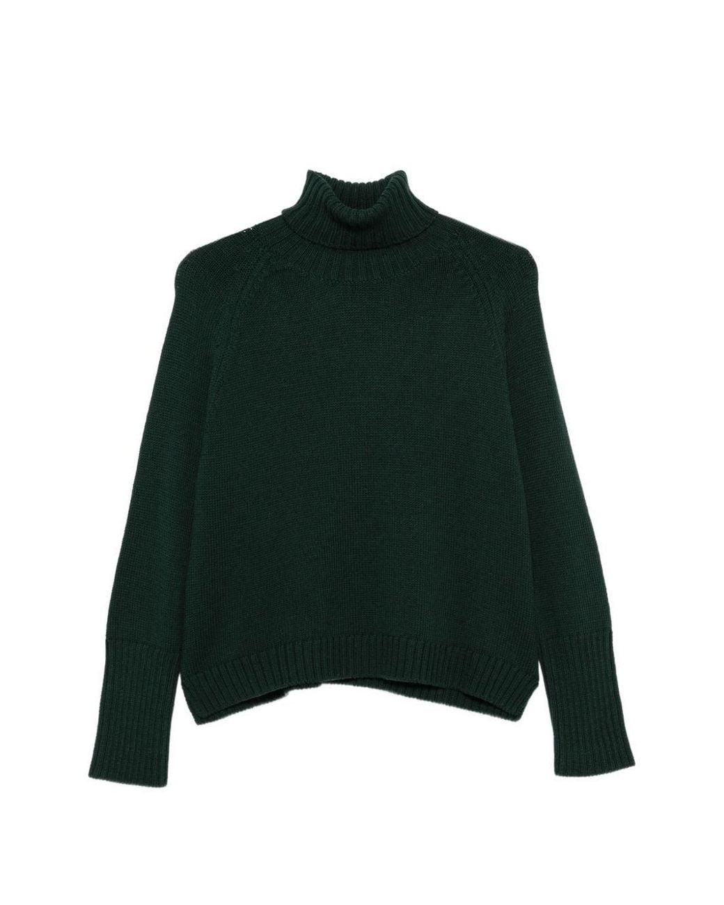 Base London Green Wool Turtle-Neck Sweater