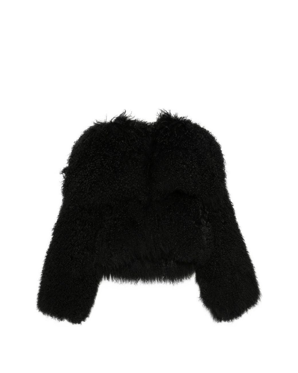 The Attico Black Cropped Bomber Jacket