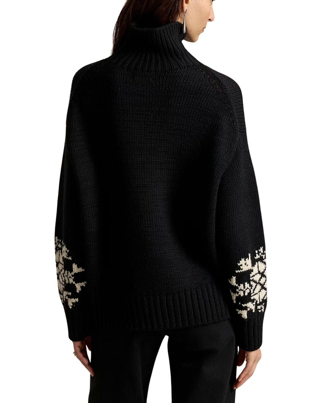 Polo Ralph Lauren Black Snowflake Wool Roll Neck Jumper