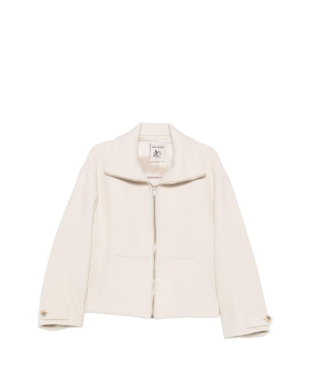Semicouture White Jeanie Wool Coat