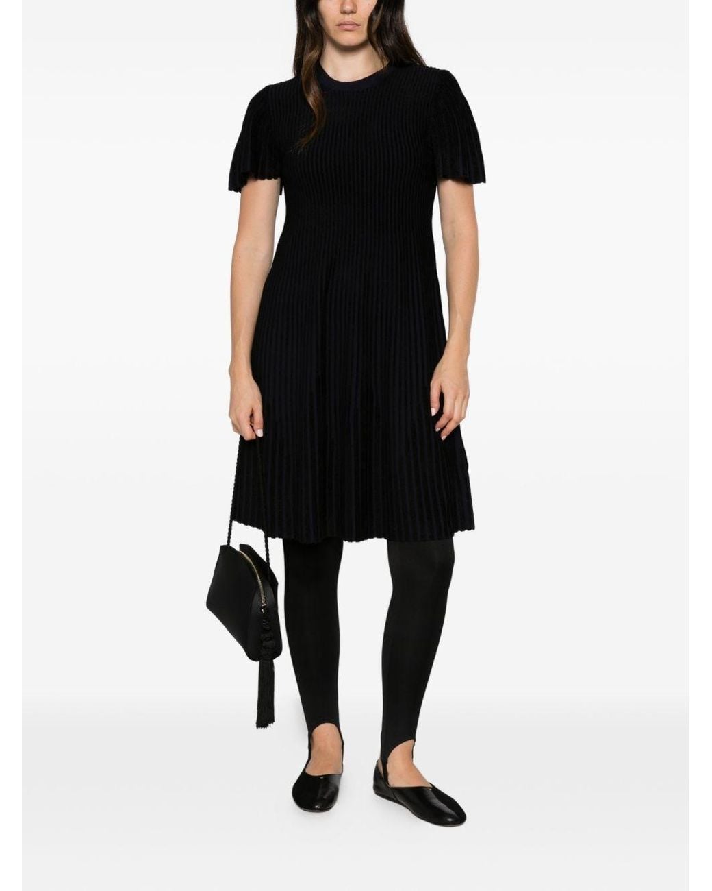 Emporio Armani Black Striped Midi Dress