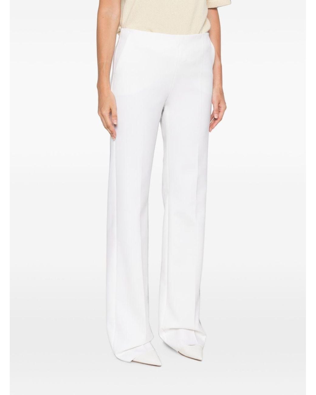 Max Mara White Wool Trousers