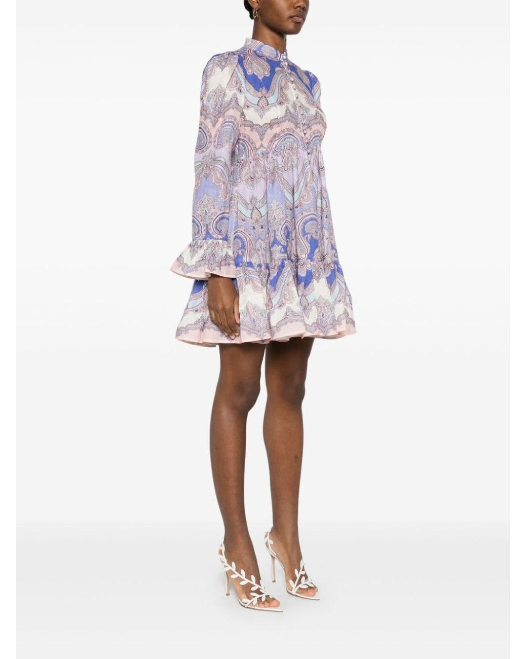 【Zimmermann】Maxine printed linen mini dress Zimmermann Maxine Printed Linen Mini Dress in Blue | Lyst