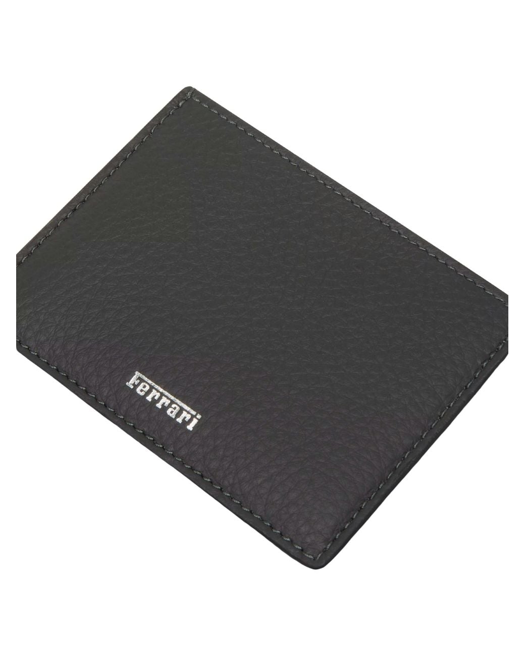 Ferrari White Garnet Leather Card Holder With Printed Logo for men
