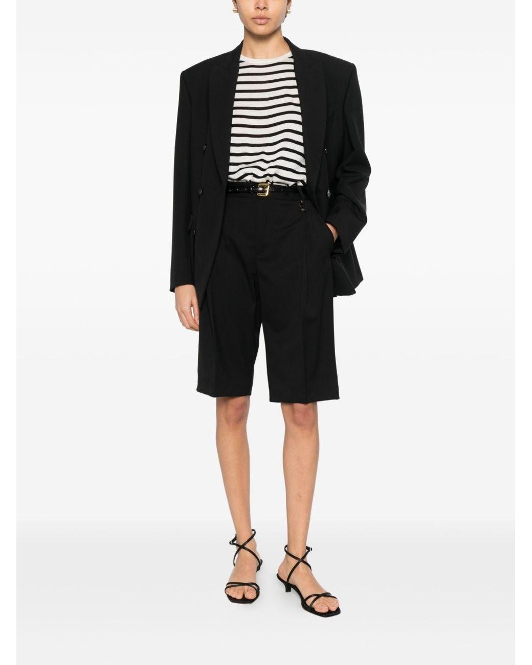 Soft Goat White Silk And Cashmere Striped T-Shirt