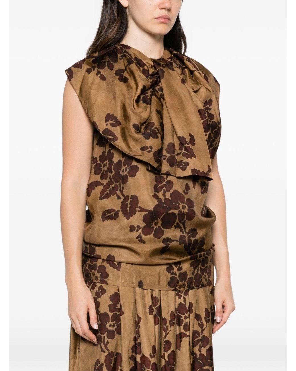 Uma Wang Brown Teet Printed Top